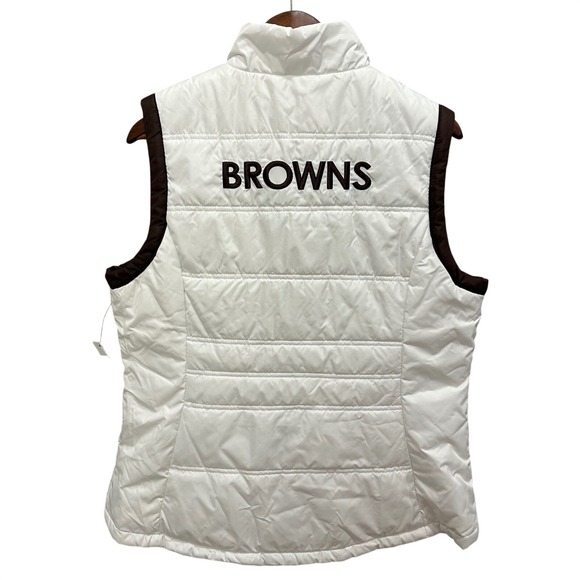 NFL Team Apparel Jackets & Blazers - NFL Cleveland Browns Women's White Puffer Vest Team Apparel XL EG NFL.com Tag